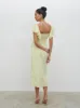 Eloise Ruffle Midaxi Dress - Lemon sold by Pretty Lavish