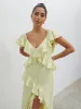 Eloise Ruffle Midaxi Dress - Lemon sold by Pretty Lavish