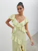 Eloise Ruffle Midaxi Dress - Lemon sold by Pretty Lavish