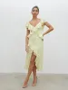 Eloise Ruffle Midaxi Dress - Lemon sold by Pretty Lavish