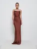 Keisha Maxi Bridesmaid Dress - Matte Mahogany sold by Pretty Lavish