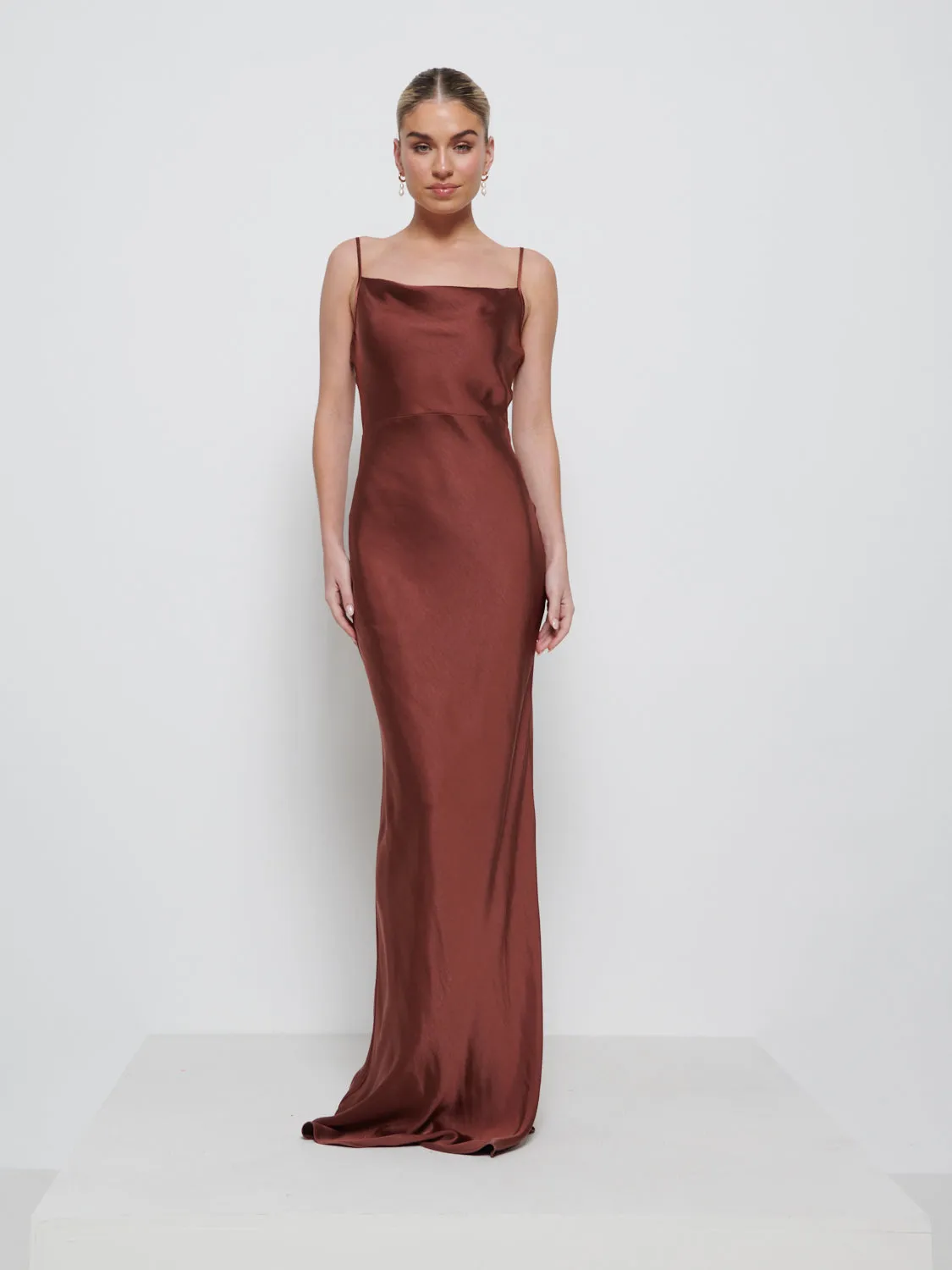 Keisha Maxi Bridesmaid Dress - Matte Mahogany sold by Pretty Lavish product image thumbnail 4