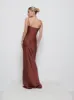 Keisha Maxi Bridesmaid Dress - Matte Mahogany sold by Pretty Lavish