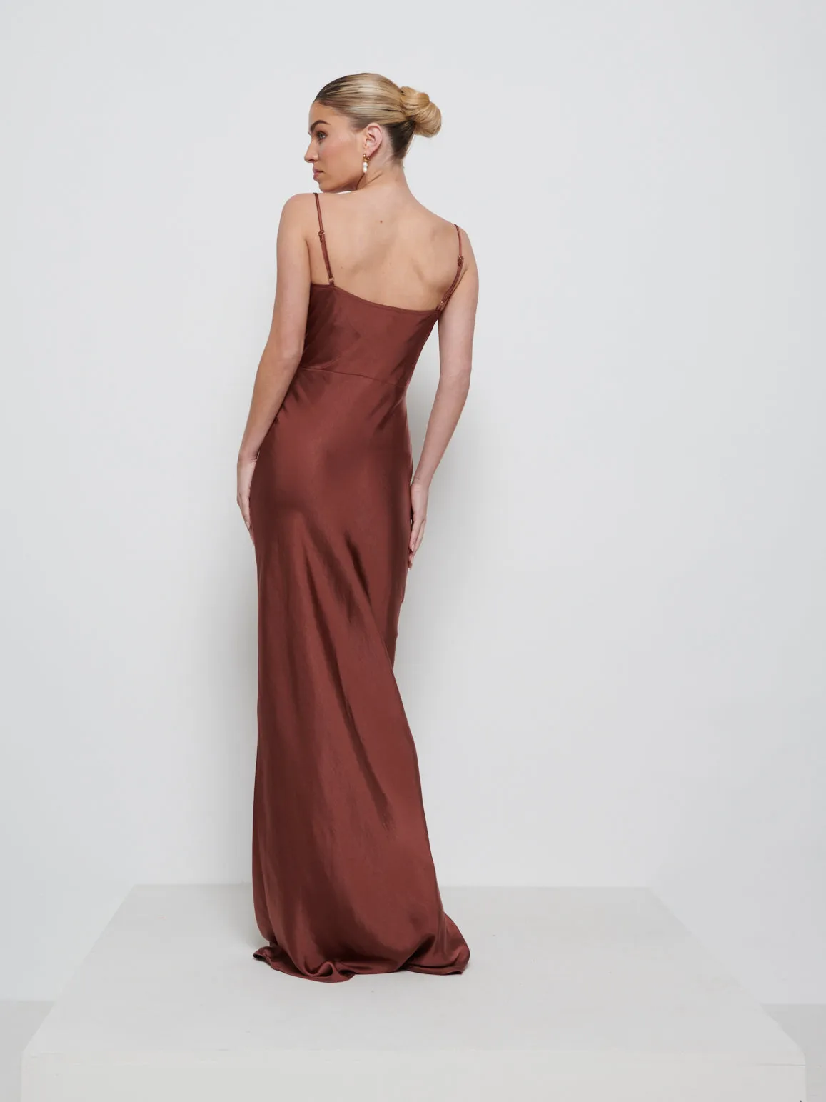 Keisha Maxi Bridesmaid Dress - Matte Mahogany sold by Pretty Lavish product image thumbnail 3
