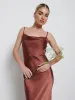 Keisha Maxi Bridesmaid Dress - Matte Mahogany sold by Pretty Lavish