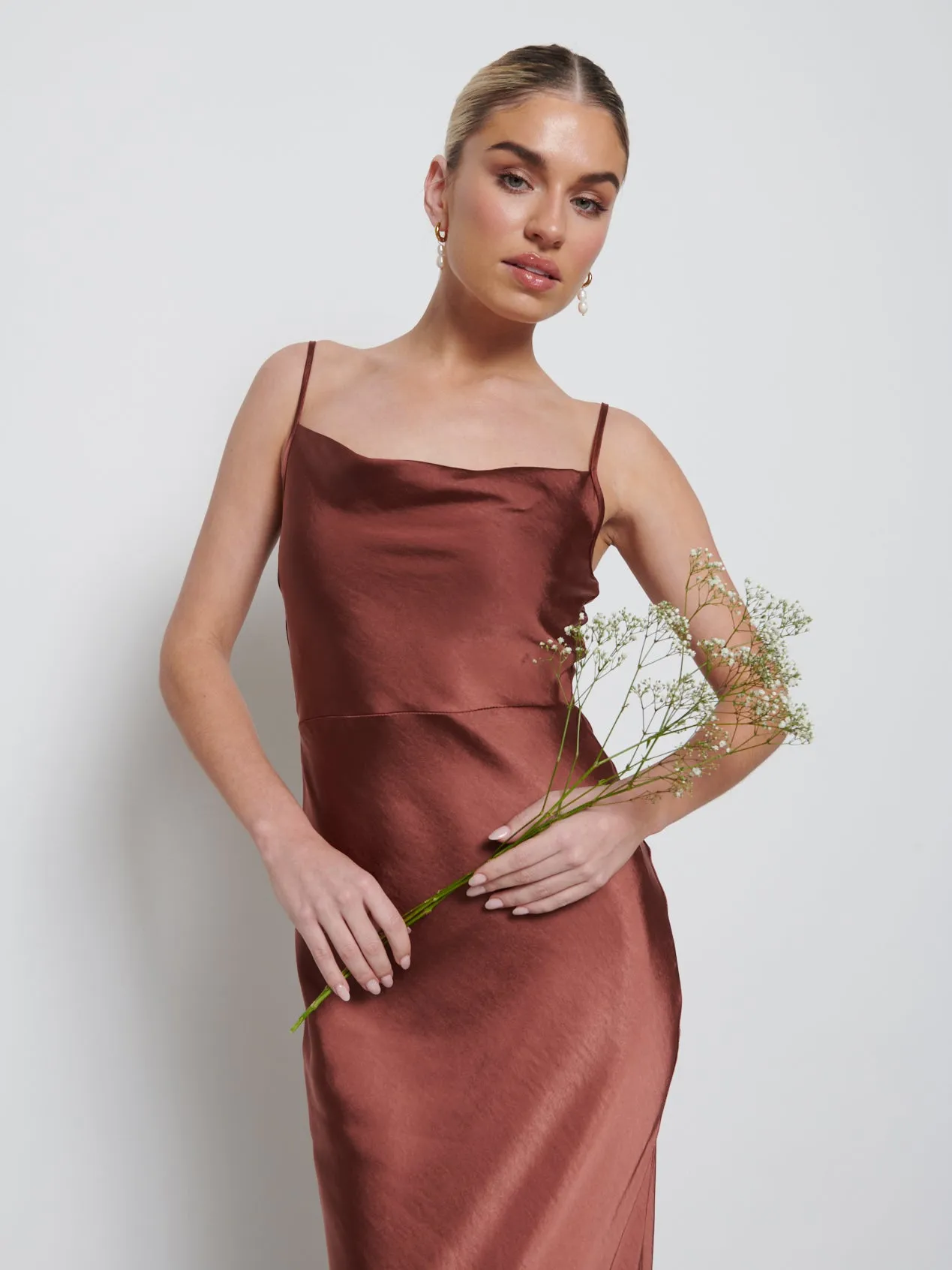 Keisha Maxi Bridesmaid Dress - Matte Mahogany sold by Pretty Lavish product image thumbnail 2