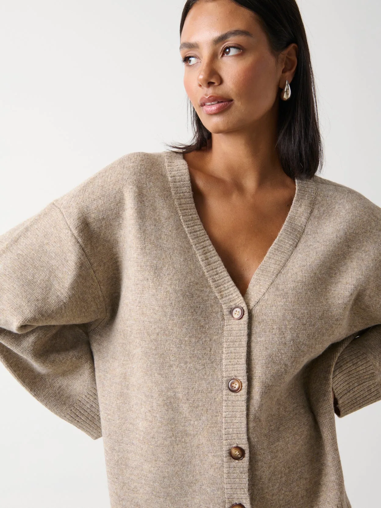Makai Oversized Cardigan - Beige sold by Pretty Lavish
