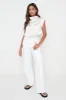 Farrah Funnel Neck Blouse - Oyster sold by Pretty Lavish