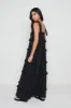 Rosetta Ruffle Midaxi Dress - Black sold by Pretty Lavish