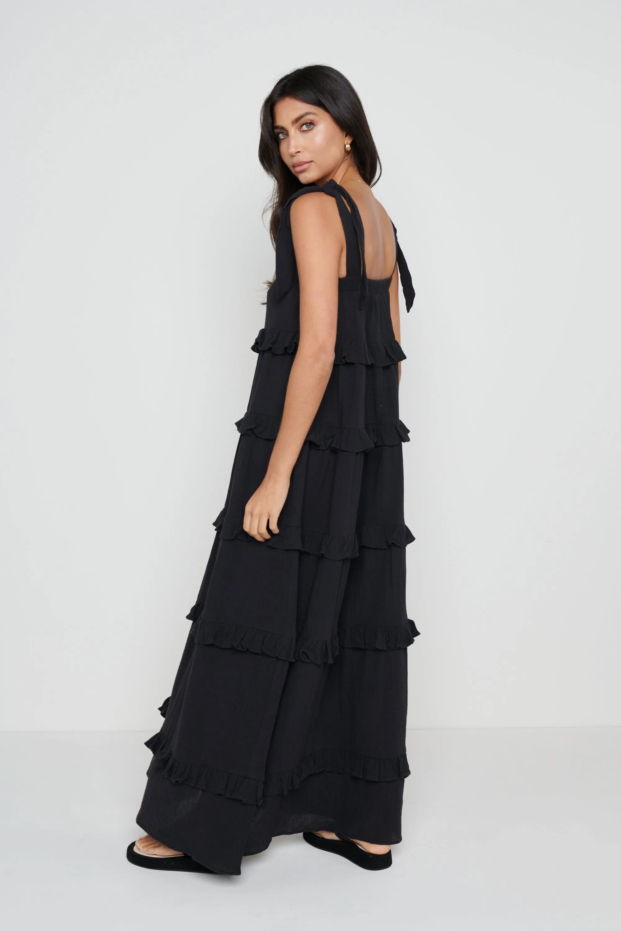 Rosetta Ruffle Midaxi Dress - Black sold by Pretty Lavish product image thumbnail 2