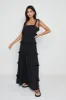 Rosetta Ruffle Midaxi Dress - Black sold by Pretty Lavish