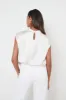 Farrah Funnel Neck Blouse - Oyster sold by Pretty Lavish