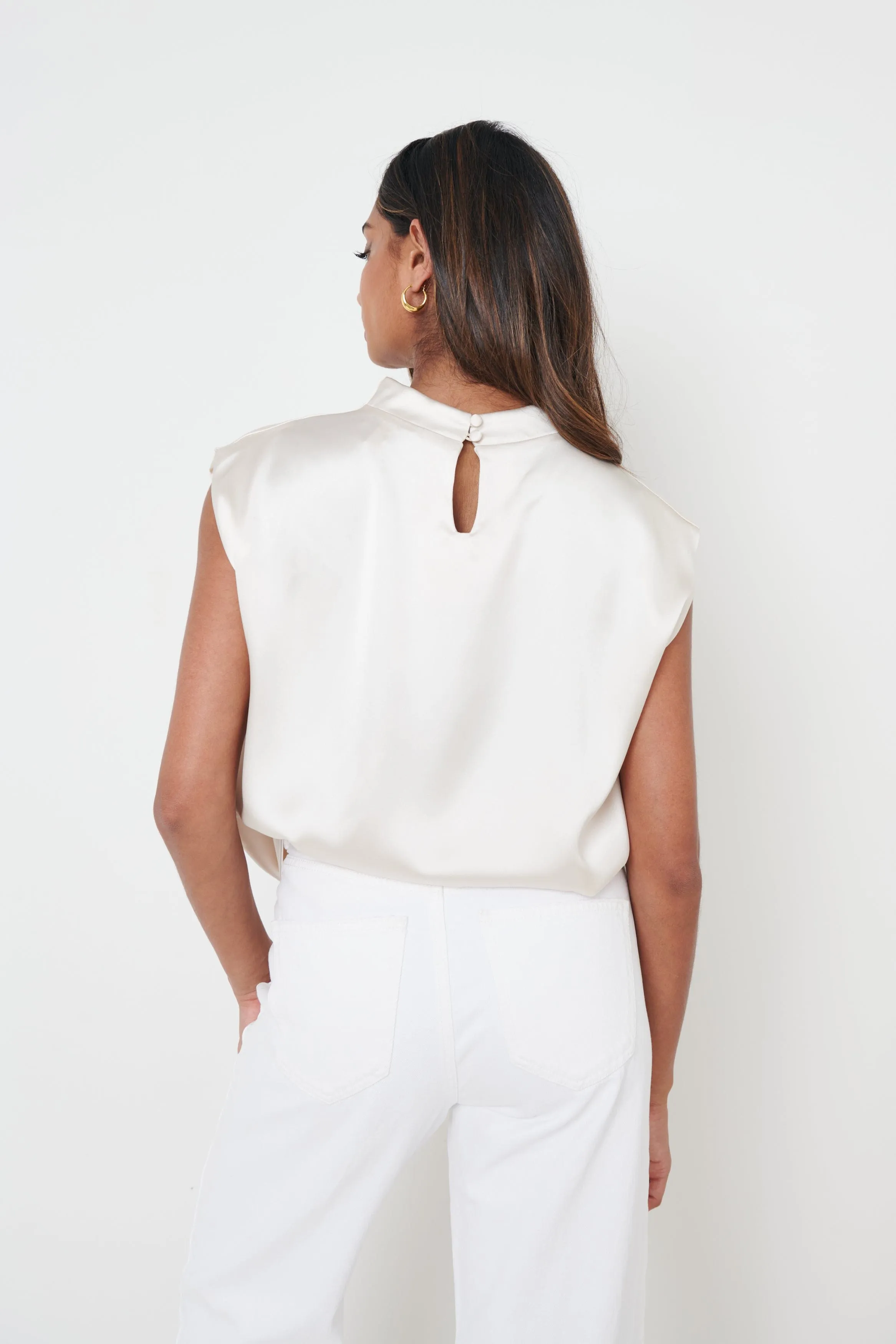 Farrah Funnel Neck Blouse - Oyster sold by Pretty Lavish product image thumbnail 5