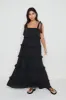 Rosetta Ruffle Midaxi Dress - Black sold by Pretty Lavish