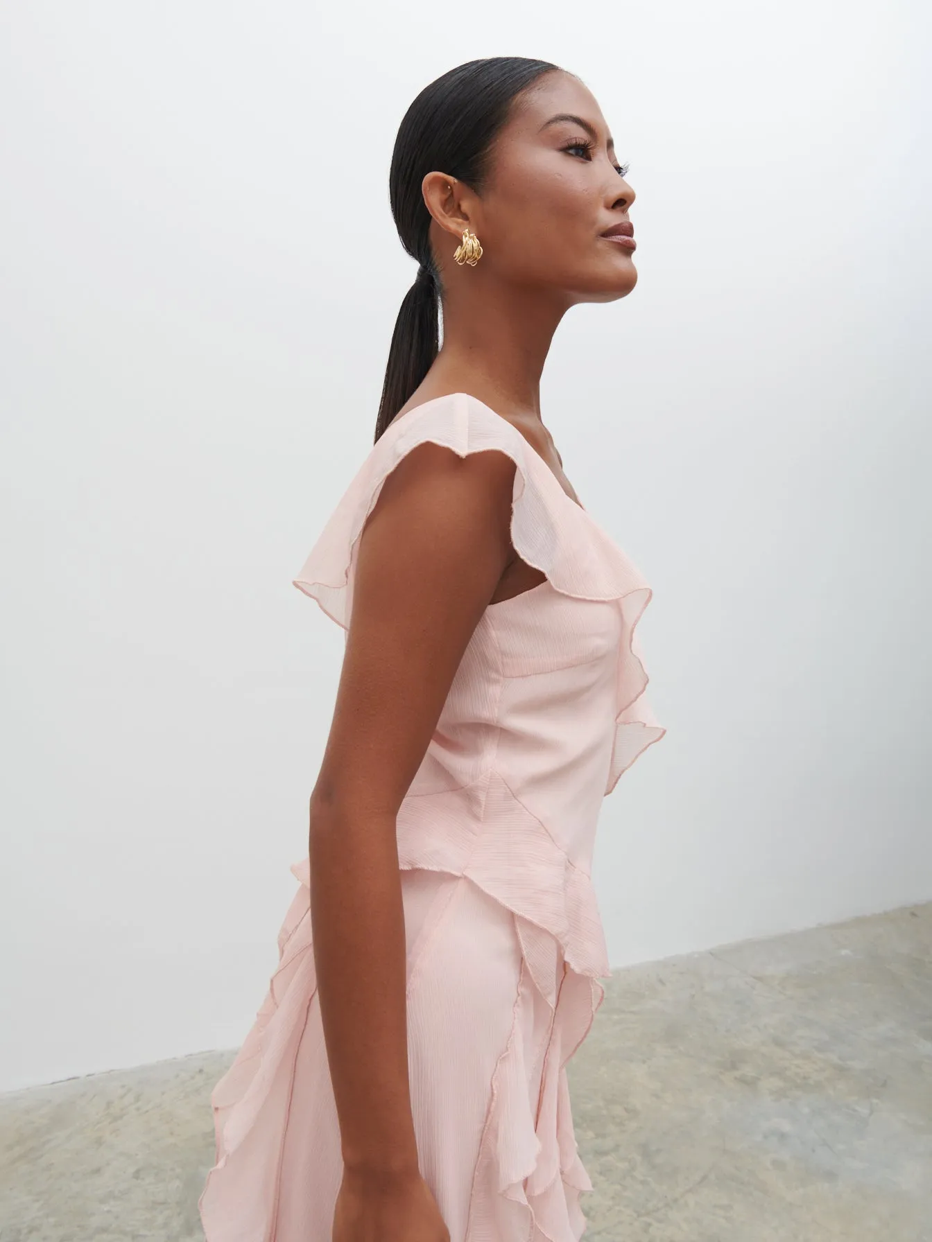 Faye Ruffle Maxi Dress - Blush sold by Pretty Lavish product image thumbnail 3