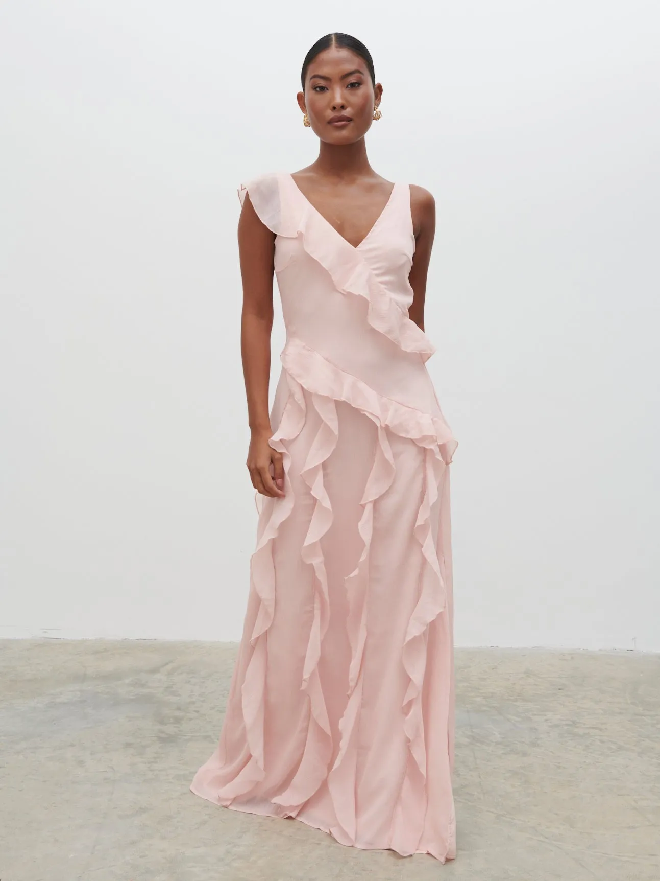Faye Ruffle Maxi Dress - Blush sold by Pretty Lavish product image thumbnail 5