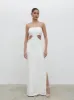 Verde Bandeau Cut Out Maxi Dress - Ivory sold by Pretty Lavish