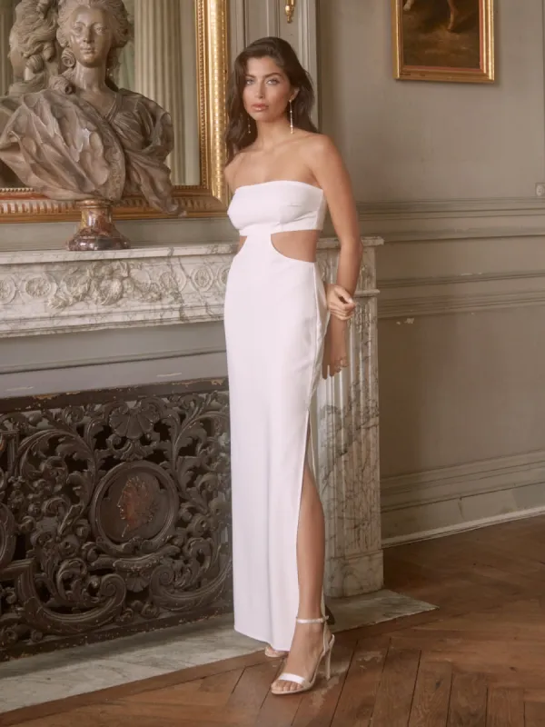 Verde Bandeau Cut Out Maxi Dress - Ivory sold by Pretty Lavish