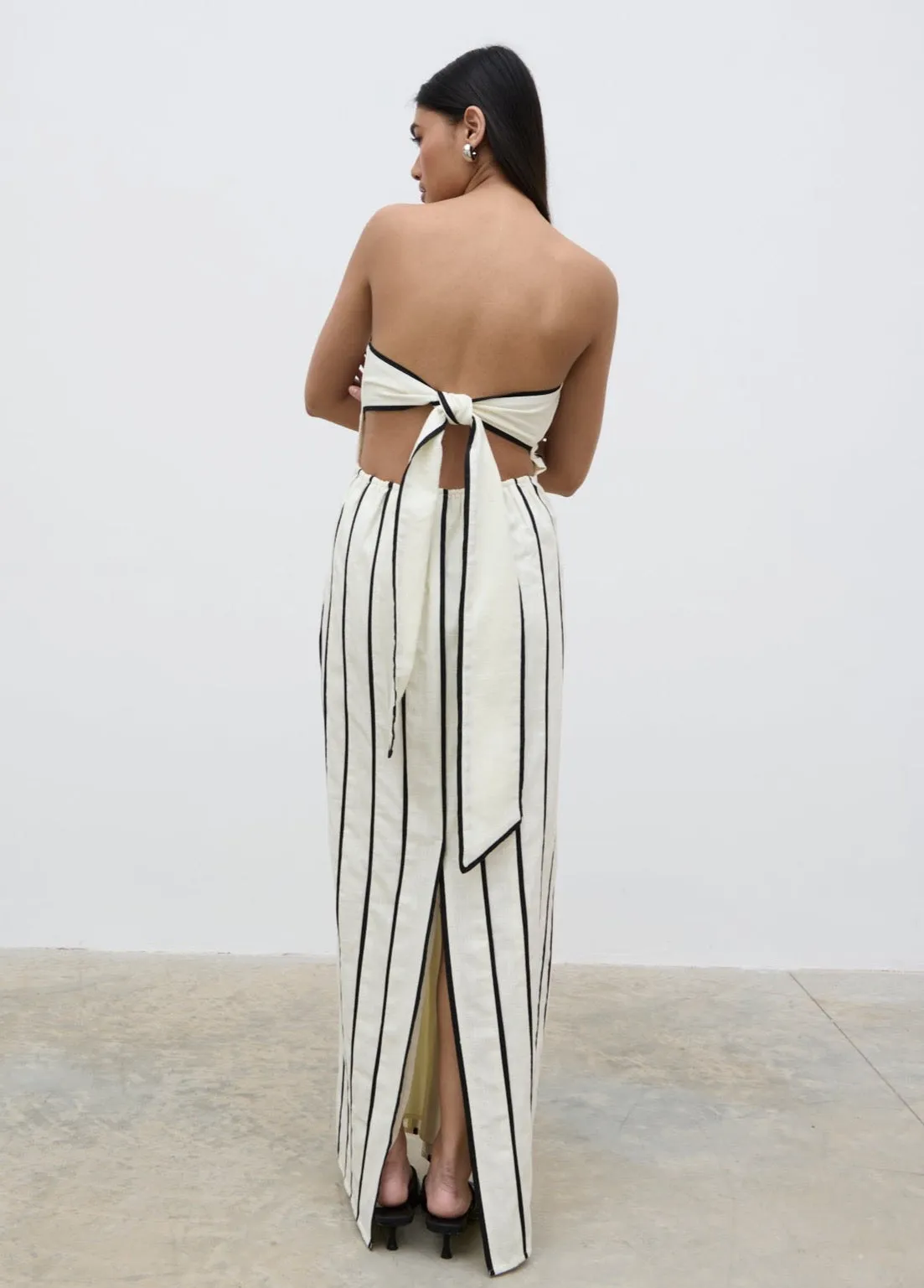 Penny Striped Bandeau Dress - Cream and Black sold by Pretty Lavish product image thumbnail 3