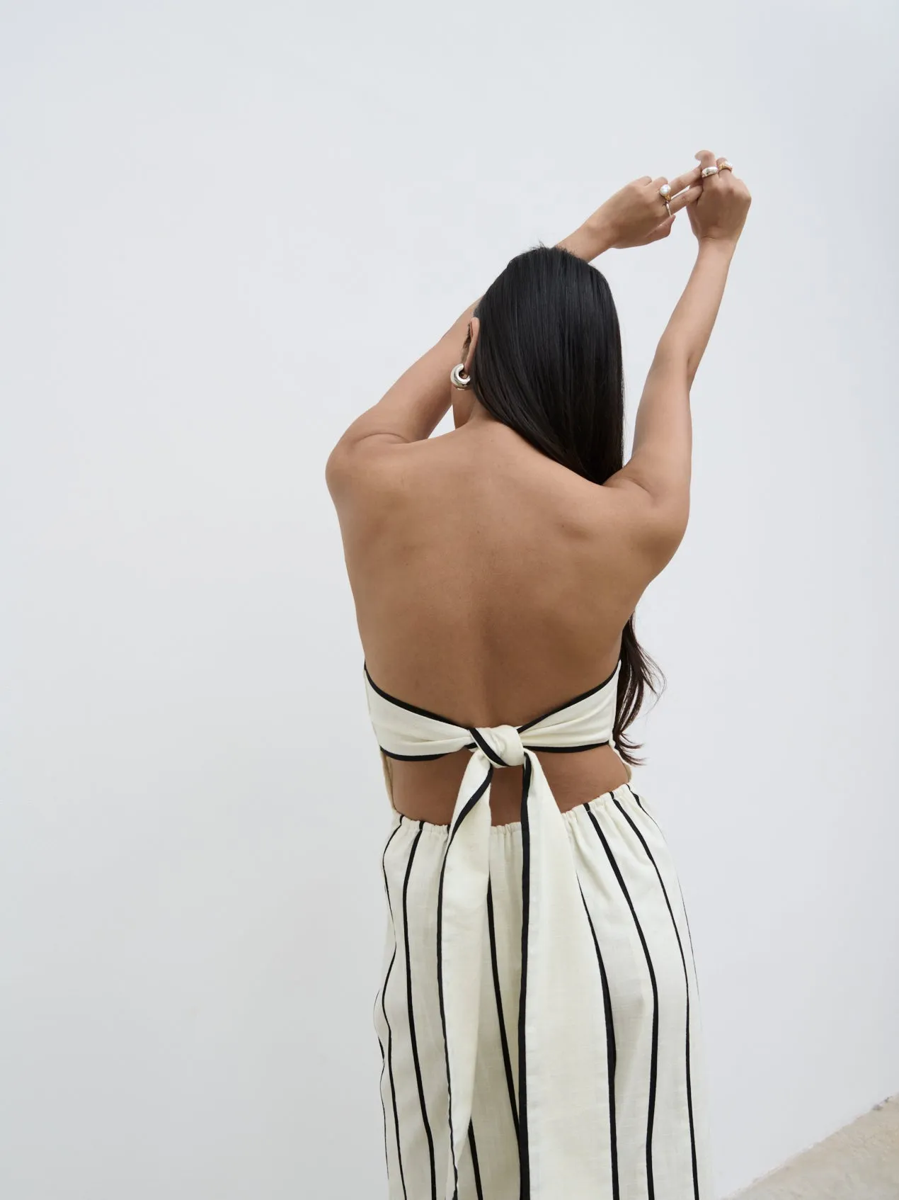 Penny Striped Bandeau Dress - Cream and Black sold by Pretty Lavish product image thumbnail 5