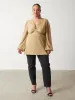 Josie Metallic Blouse Curve - Metallic Gold sold by Pretty Lavish
