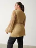 Josie Metallic Blouse Curve - Metallic Gold sold by Pretty Lavish