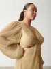 Josie Metallic Blouse Curve - Metallic Gold sold by Pretty Lavish