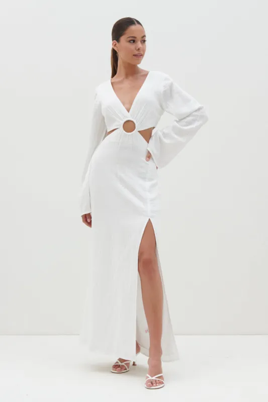 Luca Cut Out Ring Dress - Cream sold by Pretty Lavish