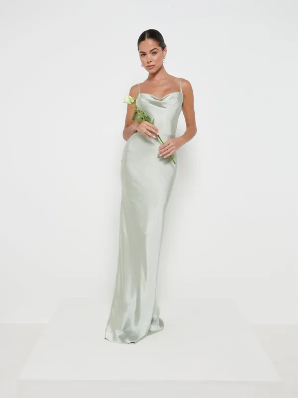 Keisha Maxi Bridesmaid Dress - Matte Sage sold by Pretty Lavish