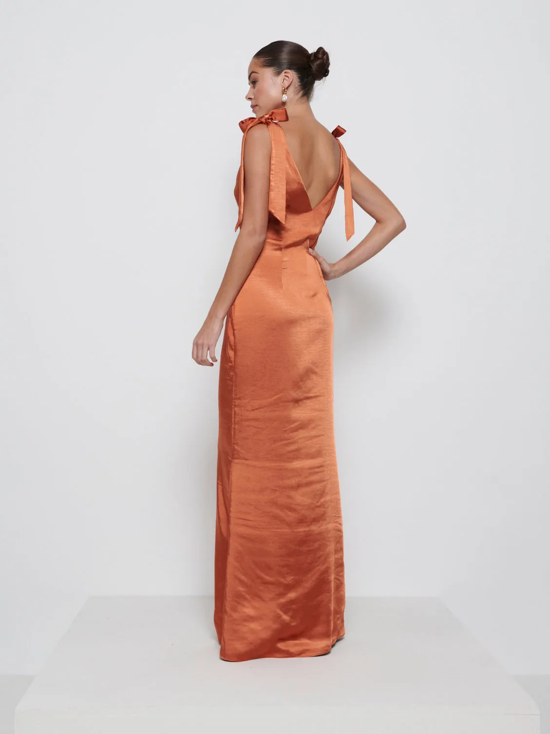 Piper Tie Maxi Bridesmaid Dress - Copper sold by Pretty Lavish product image thumbnail 3