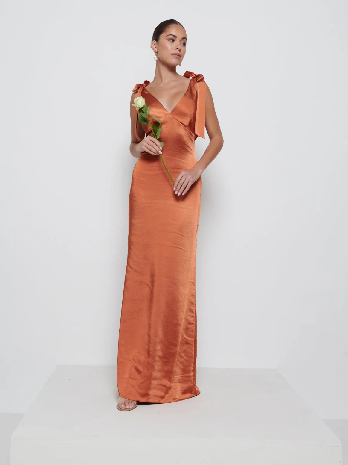 Piper Tie Maxi Bridesmaid Dress - Copper sold by Pretty Lavish product image thumbnail 4