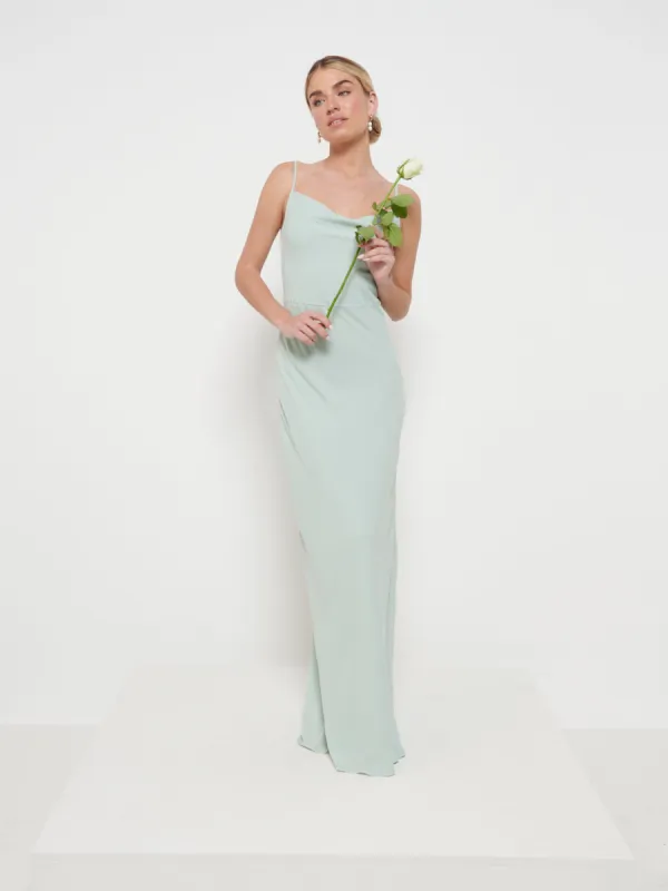 Keisha Chiffon Maxi Bridesmaid Dress - Sage sold by Pretty Lavish