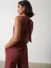 Miley Tie Back Jumpsuit - Wine sold by Pretty Lavish