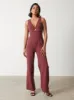 Miley Tie Back Jumpsuit - Wine sold by Pretty Lavish