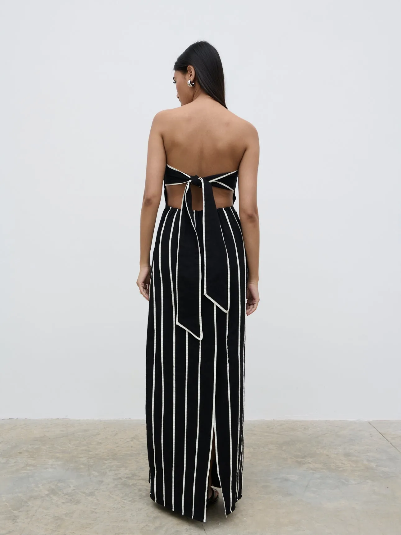 Penny Striped Bandeau Dress - Black and Cream sold by Pretty Lavish product image thumbnail 5