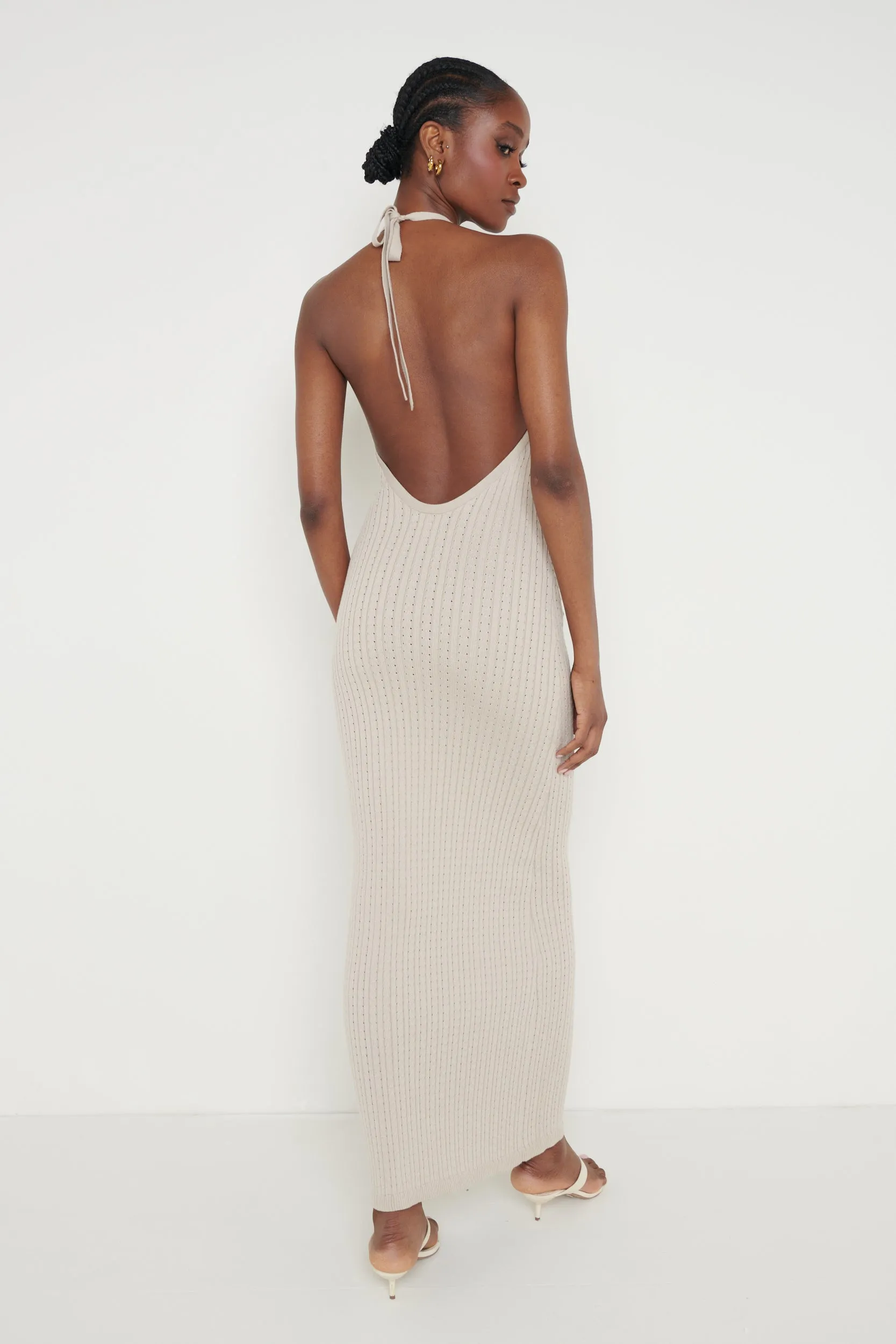 Phoebe Halterneck Maxi Dress - Taupe sold by Pretty Lavish product image thumbnail 2
