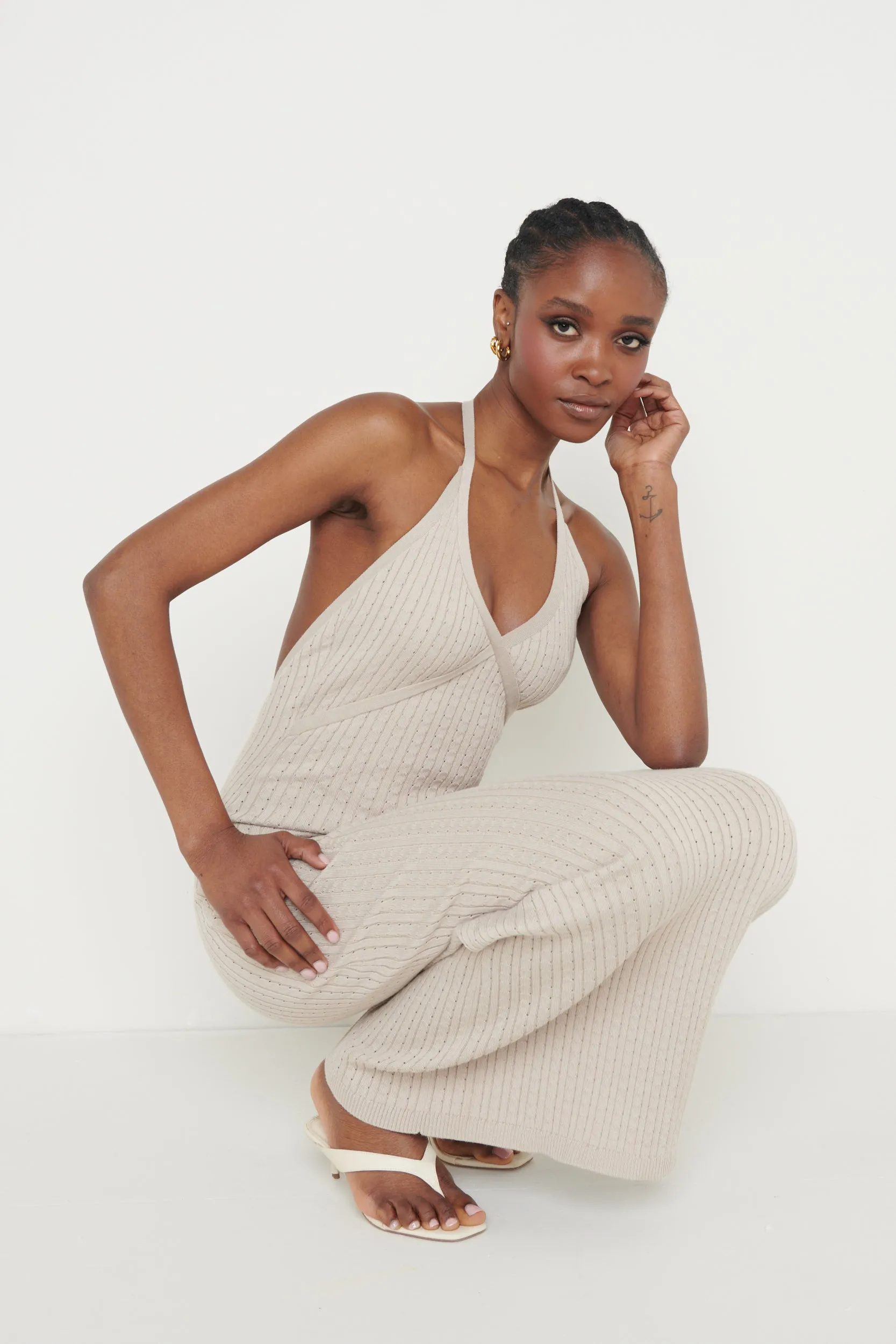 Phoebe Halterneck Maxi Dress - Taupe sold by Pretty Lavish product image thumbnail 4