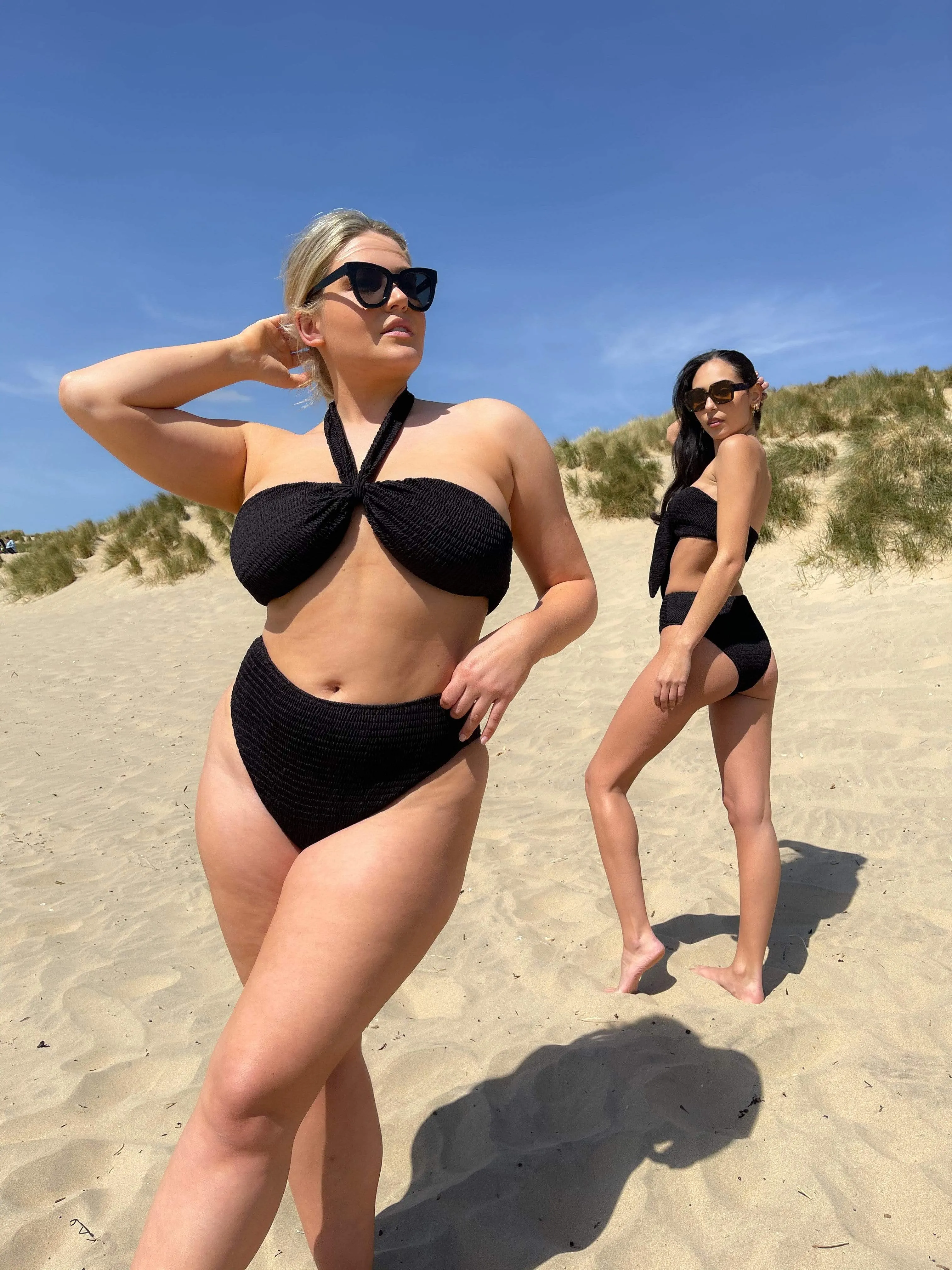 Palma High Waisted Smocked Bikini Bottoms - Black sold by Pretty Lavish product image thumbnail 5