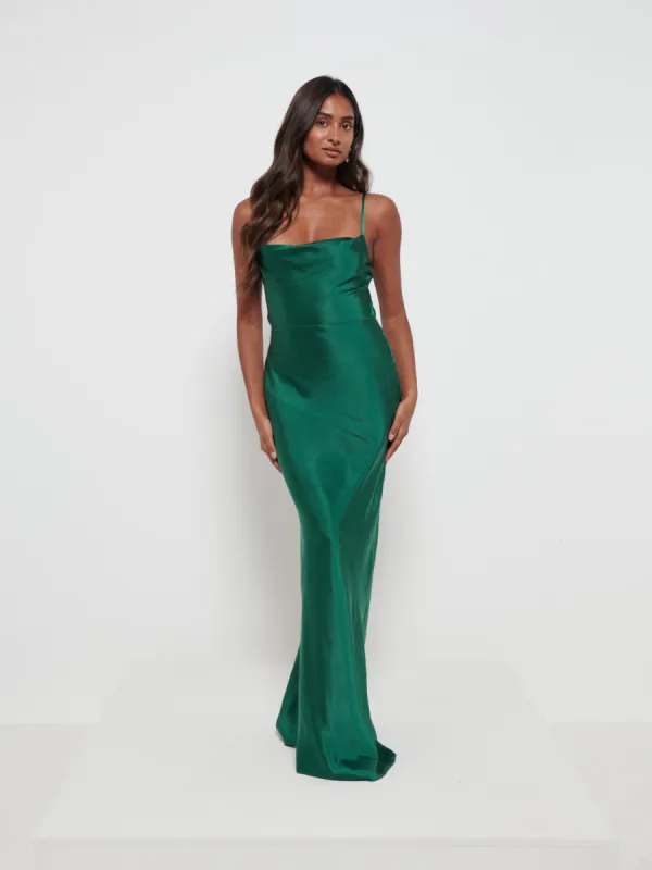 Keisha Maxi Bridesmaid Dress - Matte Emerald sold by Pretty Lavish