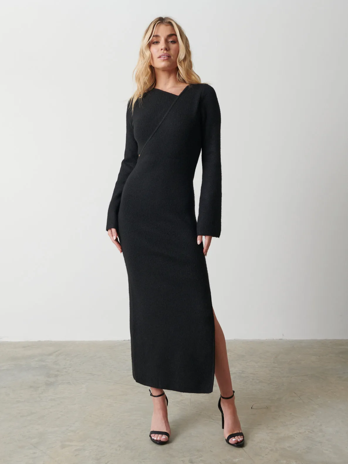 Zariah Knit Midaxi Dress - Black sold by Pretty Lavish product image thumbnail 3
