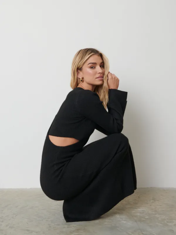 Zariah Knit Midaxi Dress - Black sold by Pretty Lavish