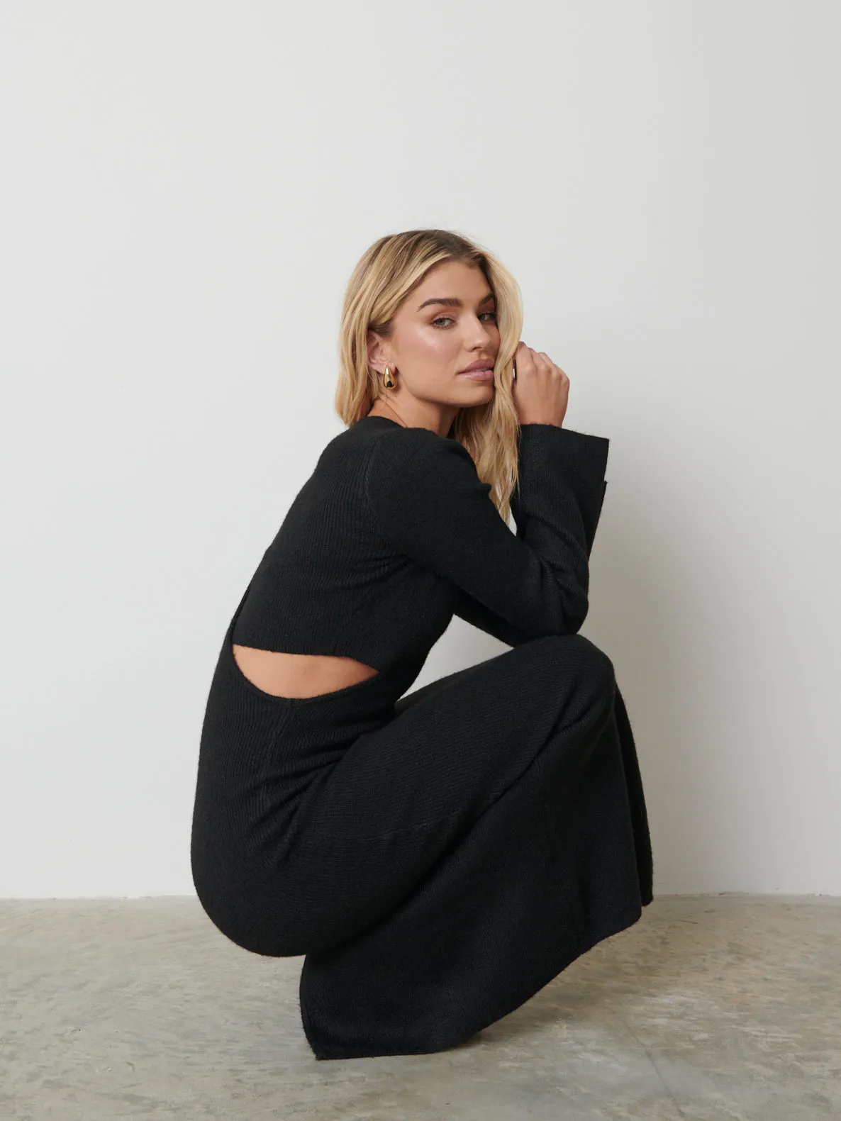 Zariah Knit Midaxi Dress - Black sold by Pretty Lavish