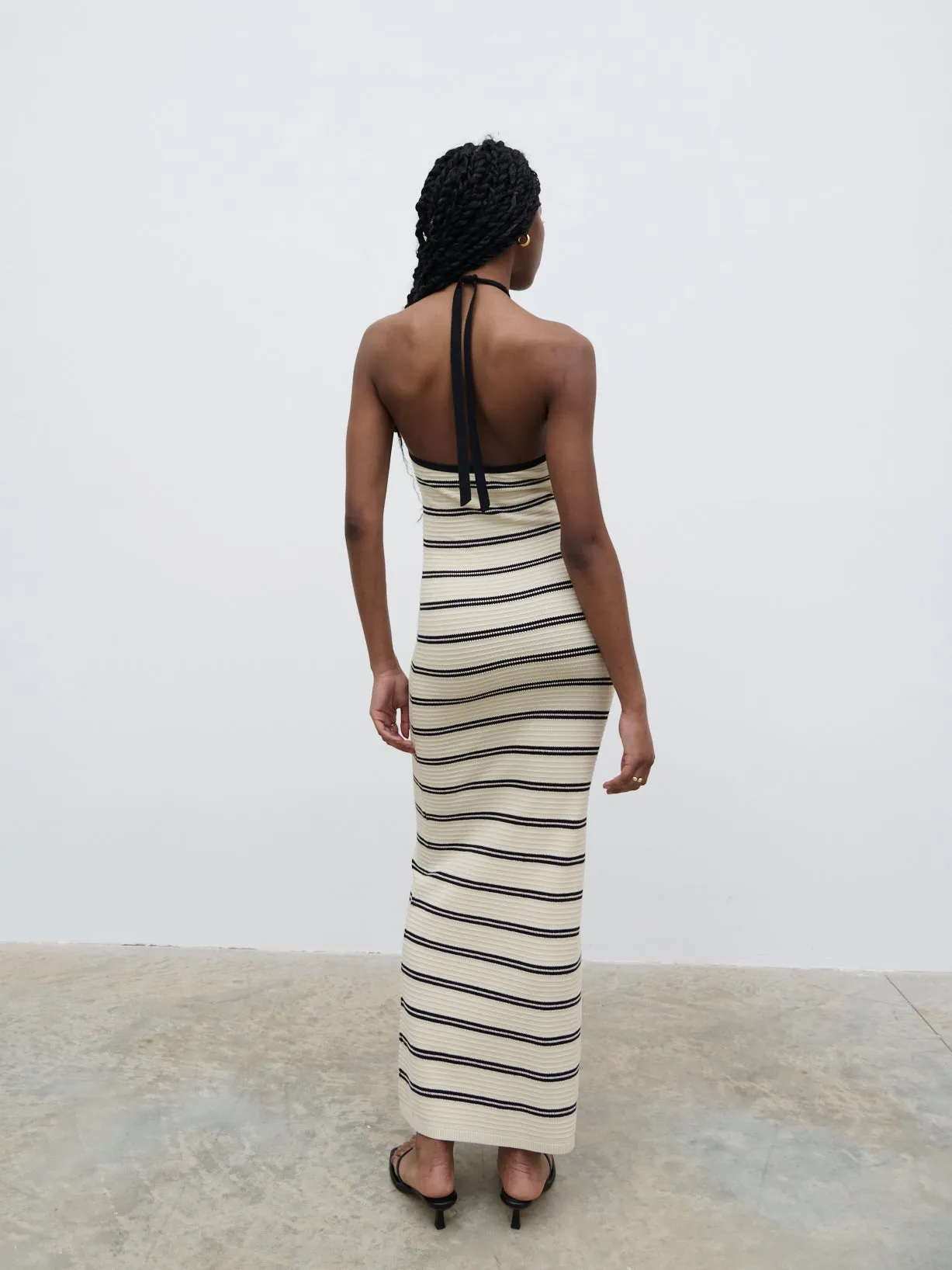 Octavia Contrast Stripe Knit Maxi Dress - Cream sold by Pretty Lavish product image thumbnail 4