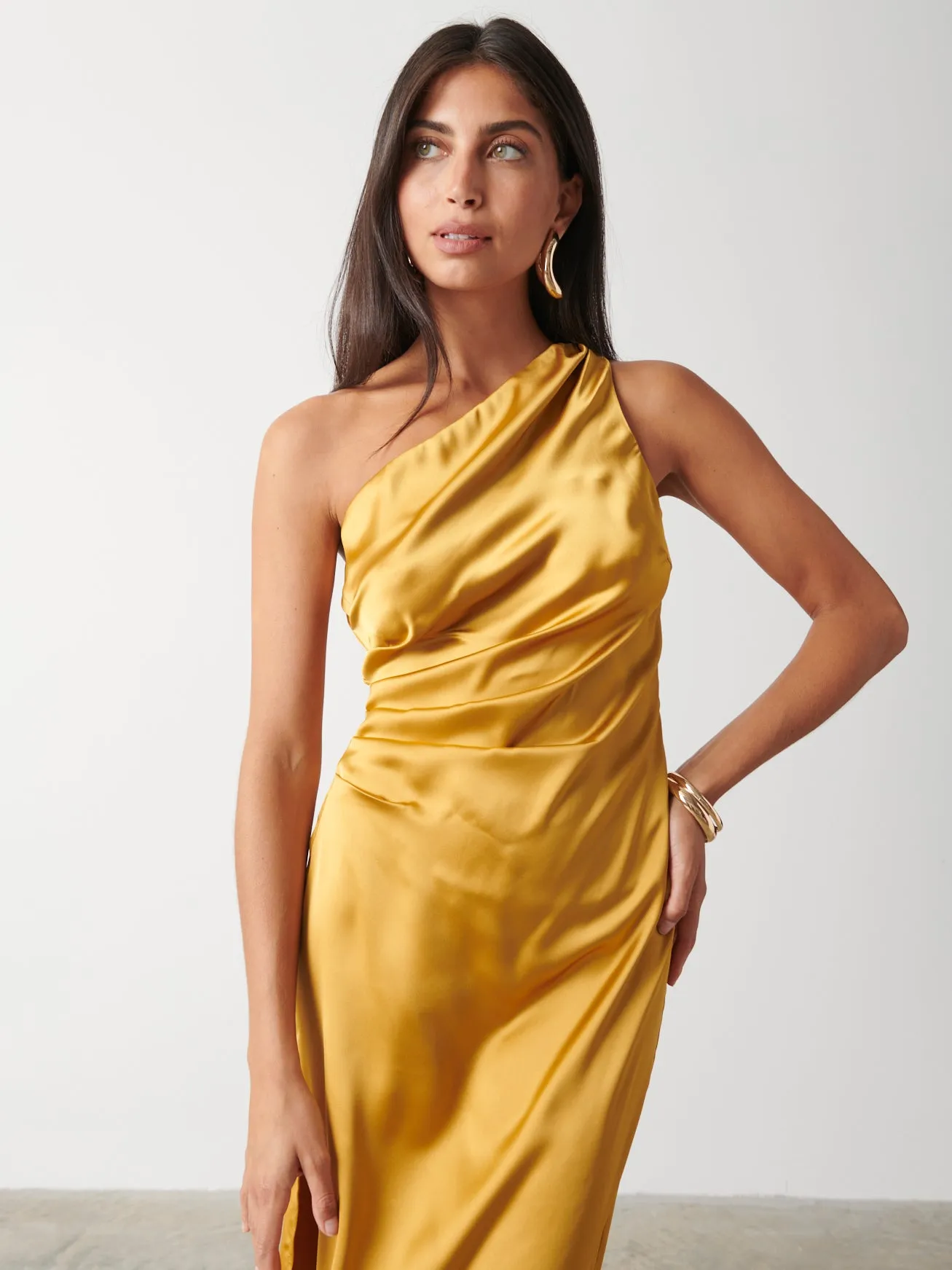 Amelia Ruched Midaxi Dress - Saffron sold by Pretty Lavish product image thumbnail 3