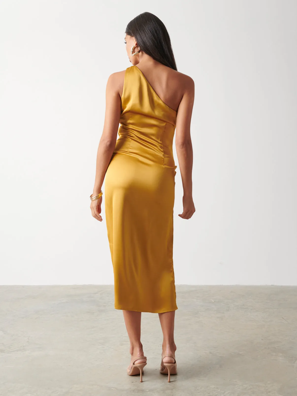 Amelia Ruched Midaxi Dress - Saffron sold by Pretty Lavish product image thumbnail 4