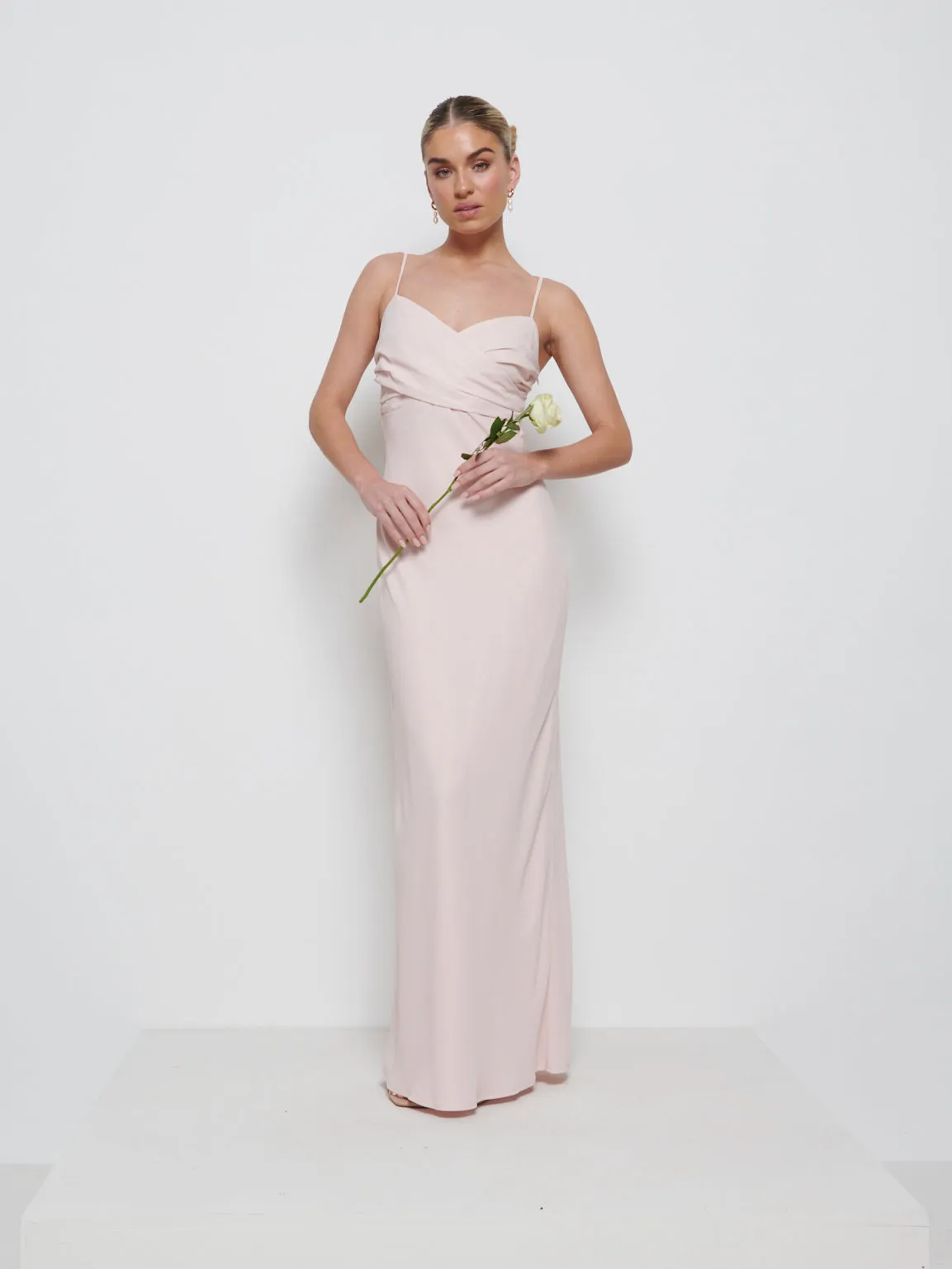 Kehlani Twist Cami Bridesmaid Dress - Blush sold by Pretty Lavish