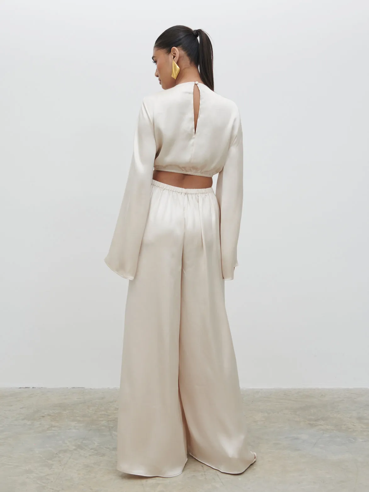 Tropez Cut Out Ring Jumpsuit - Ivory sold by Pretty Lavish product image thumbnail 3