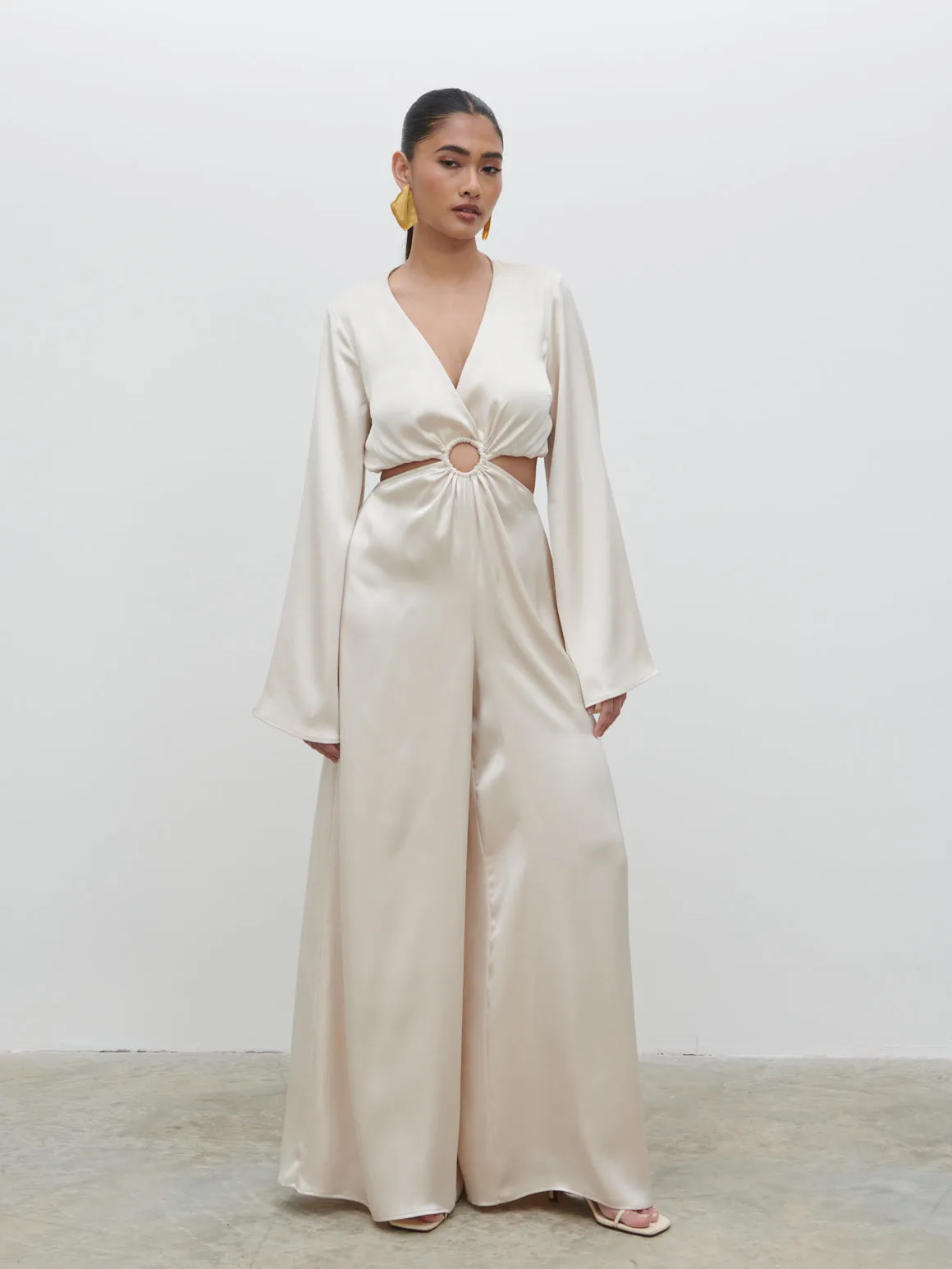 Tropez Cut Out Ring Jumpsuit - Ivory sold by Pretty Lavish product image thumbnail 5