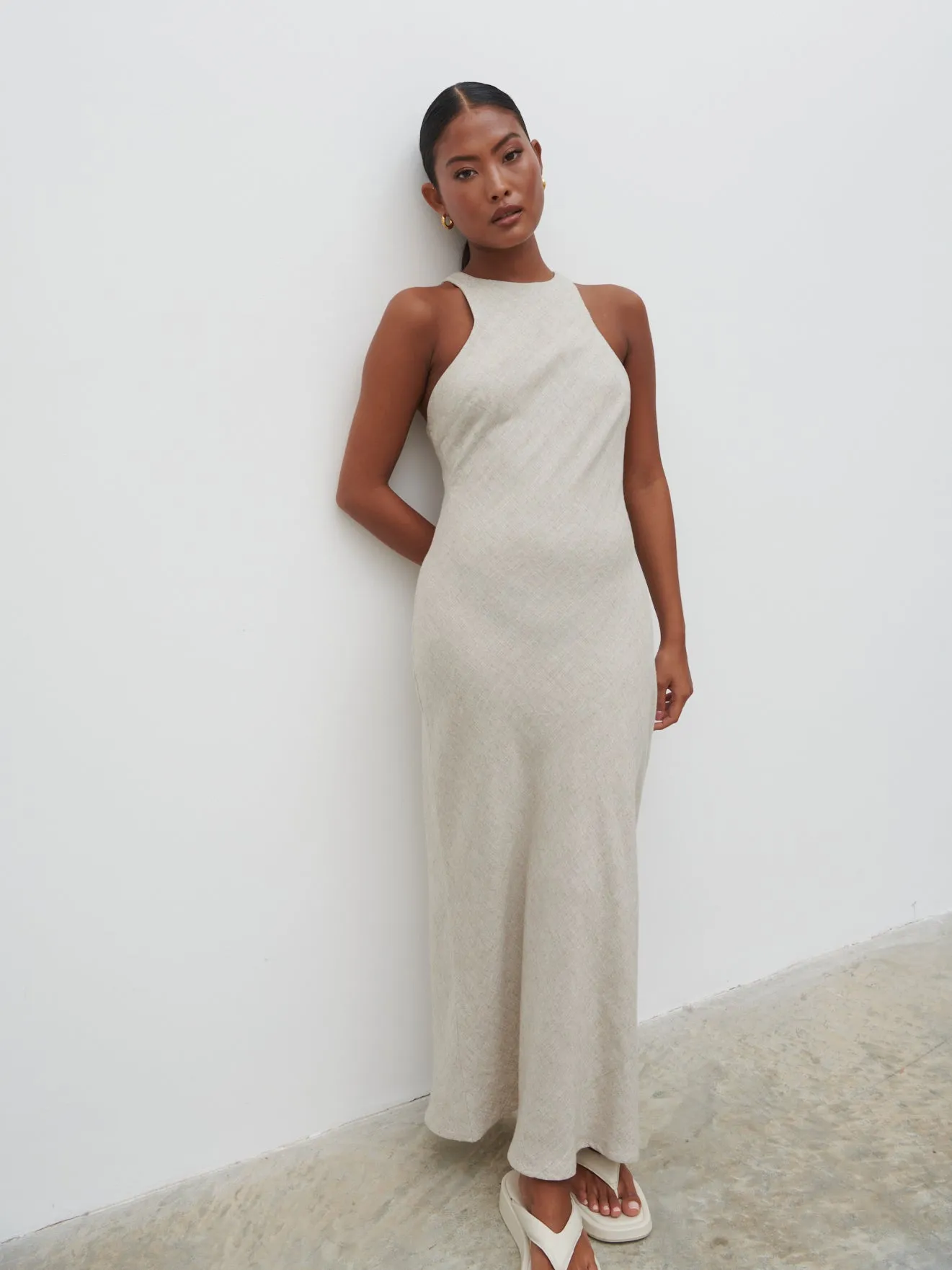 Nicole Racer Midaxi Dress - Beige sold by Pretty Lavish product image thumbnail 4