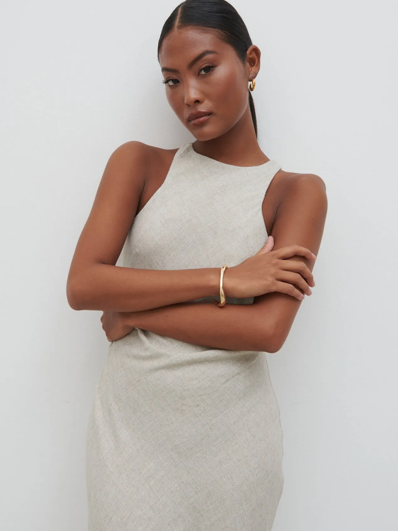 Nicole Racer Midaxi Dress - Beige sold by Pretty Lavish product image thumbnail 2